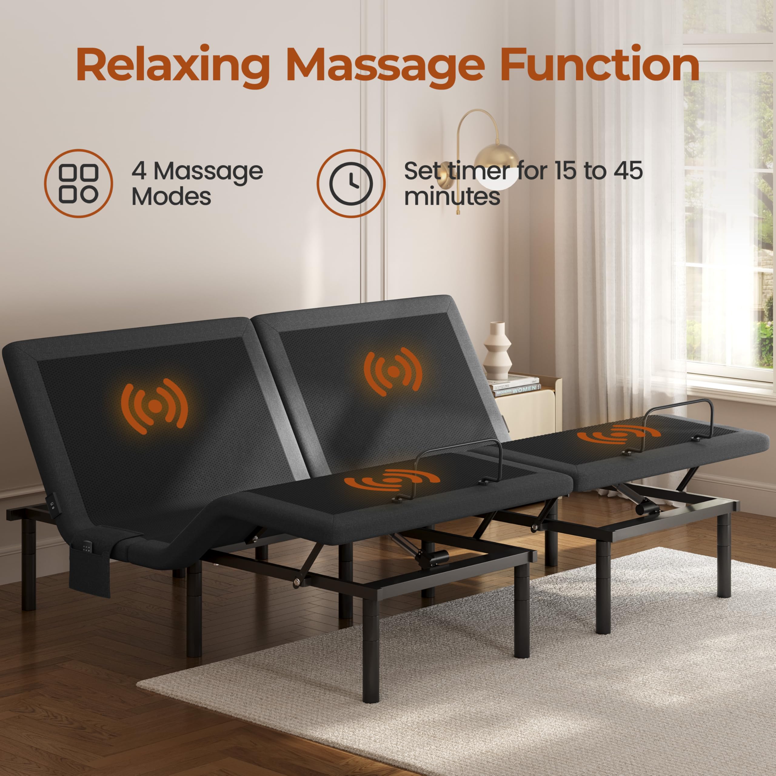 Amazon.com: Yaheetech Split King Adjustable Bed Frame,w/Wireless